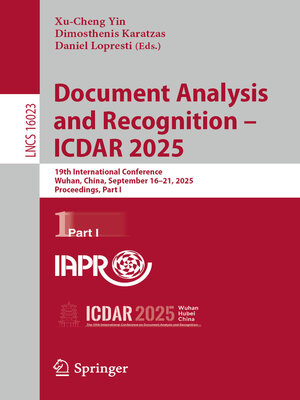 cover image of Document Analysis and Recognition – ICDAR 2025